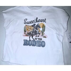 Grayson Mini Graphic Tee Toddler 2T White New Sweetheart of the Rodeo Ribbed